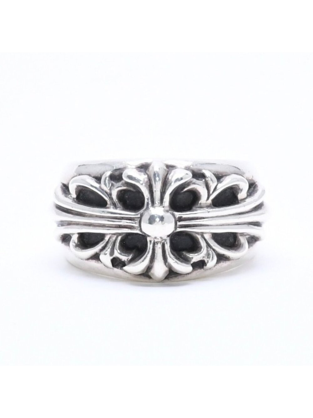 Chrome Hearts Floral Cross Ring Sterling Silver